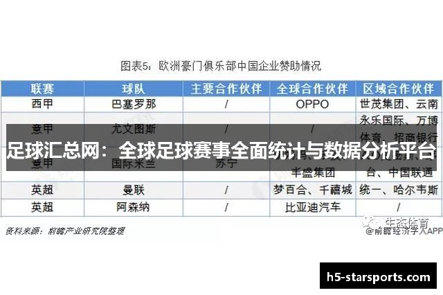 足球汇总网：全球足球赛事全面统计与数据分析平台